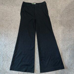 ANTHROPOLOGIE ANTHRO Extra Wide Leg Palazzo Dressy Trouser Pants Black EUC 28